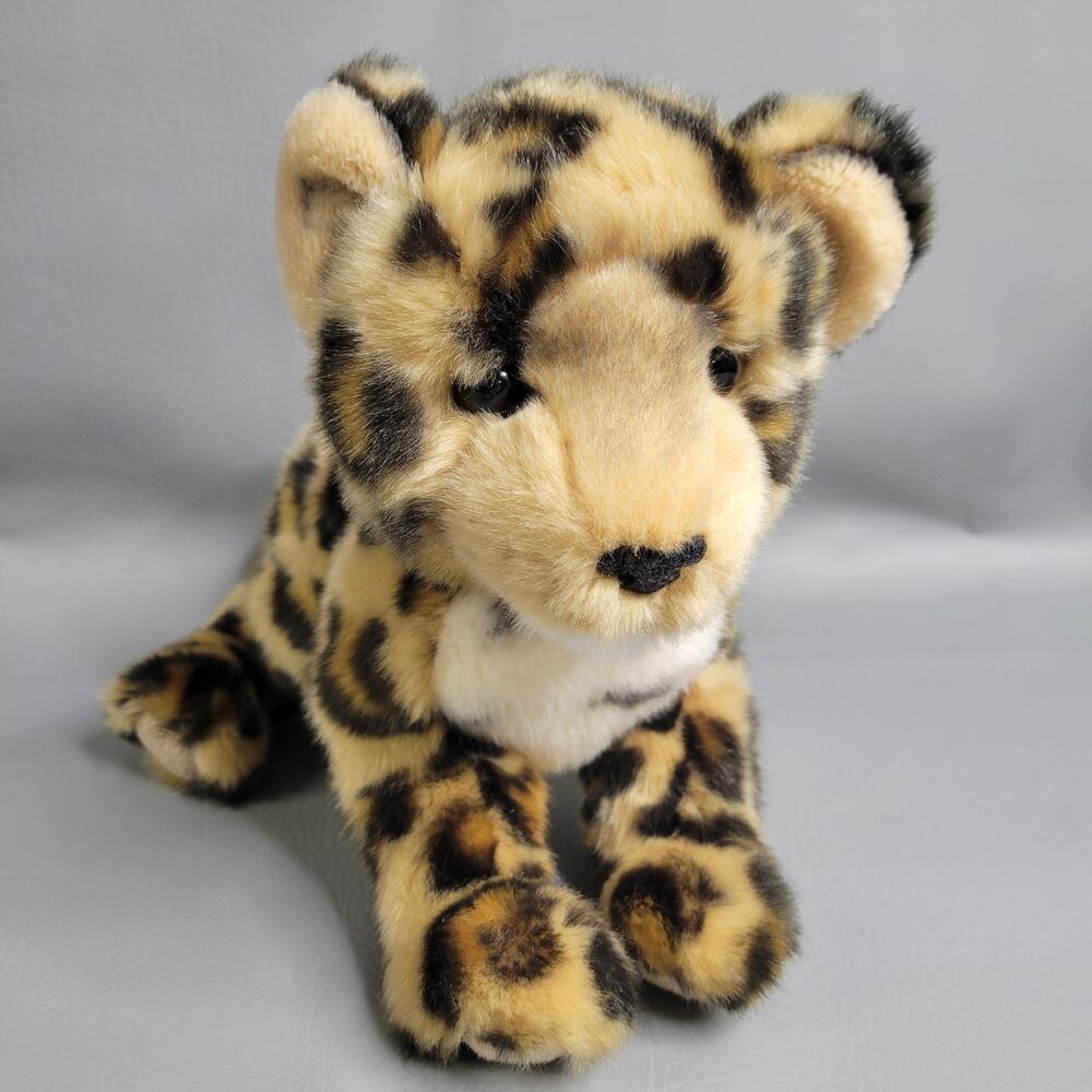 Douglas Cuddle Toys Spatter Leopard Cub #1871 Stuffed Animal Toy 14" Long EUC